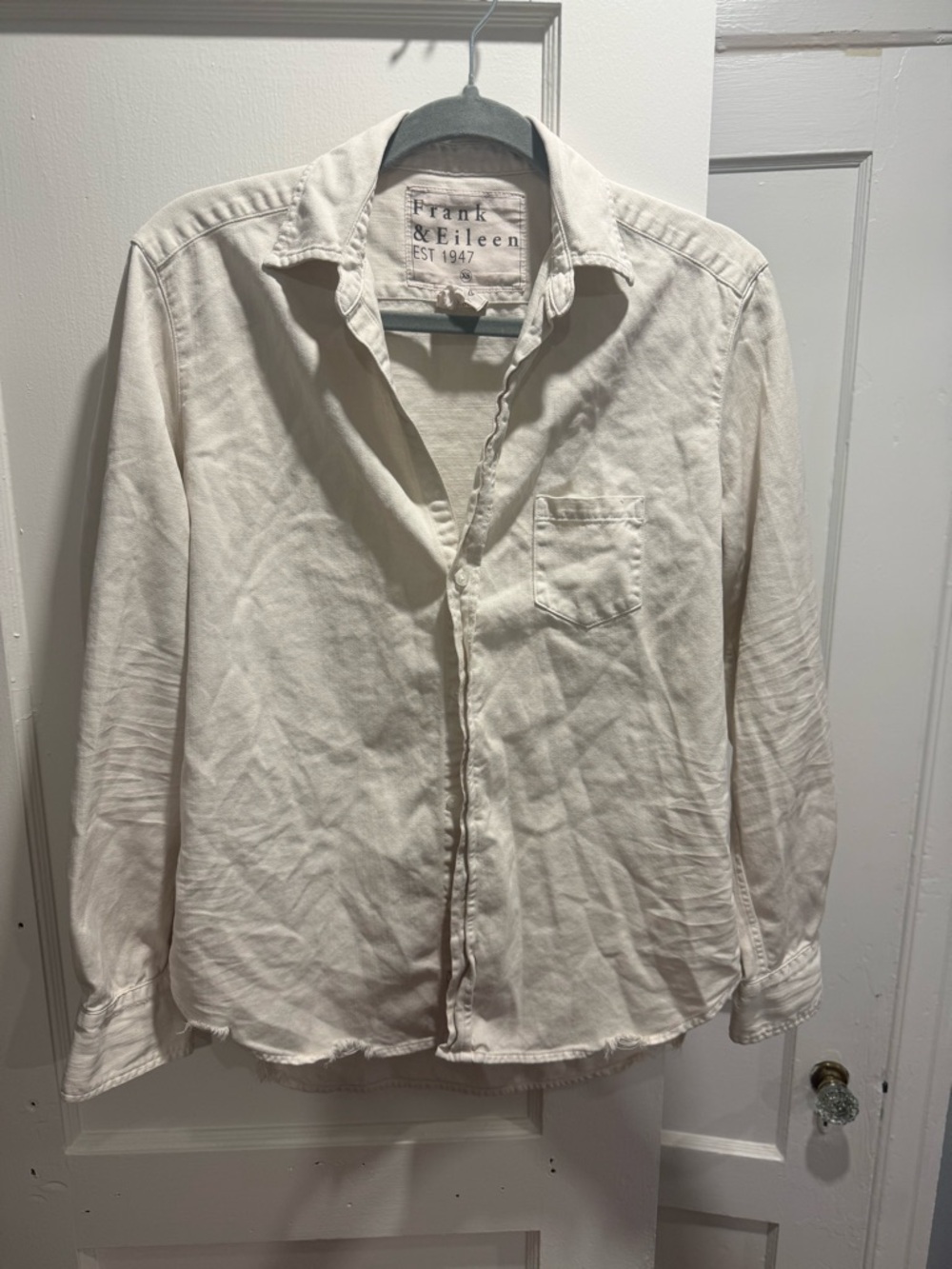 Frank & Eileen Neutral Cream Button-Down Shirt